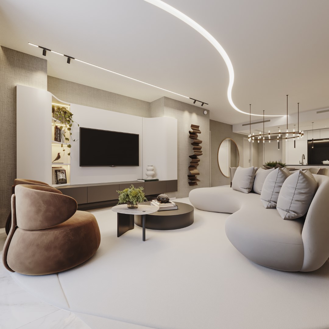 Light-toned multi-functional room